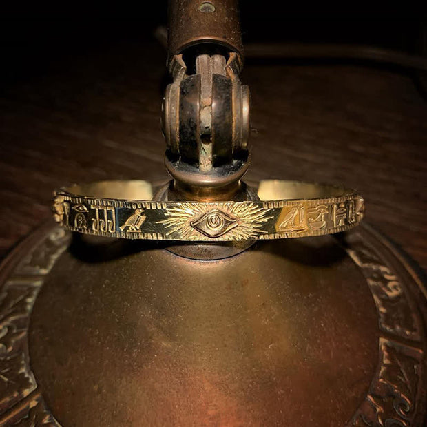 Buddha Stones Eye Of Horus Protection Copper Cuff Bracelet Bangle Bracelet Bangle BS 3