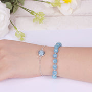 Buddha Stones Sun Stone Strawberry Quartz Crystal Positive Bracelet Bracelet BS Aquamarine
