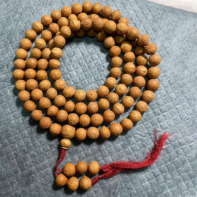 Buddha Stones 108 Mala Beads Nepal Bodhi Seed Luck Wealth Tassel Bracelet Mala Bracelet BS 13mm