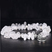 Buddha Stones Natural White Crystal Lotus Healing Bracelet Bracelet BS 2