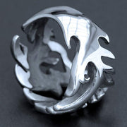 Buddha Stones Dragon Pattern Protection Strength Adjustable Ring Ring BS 17