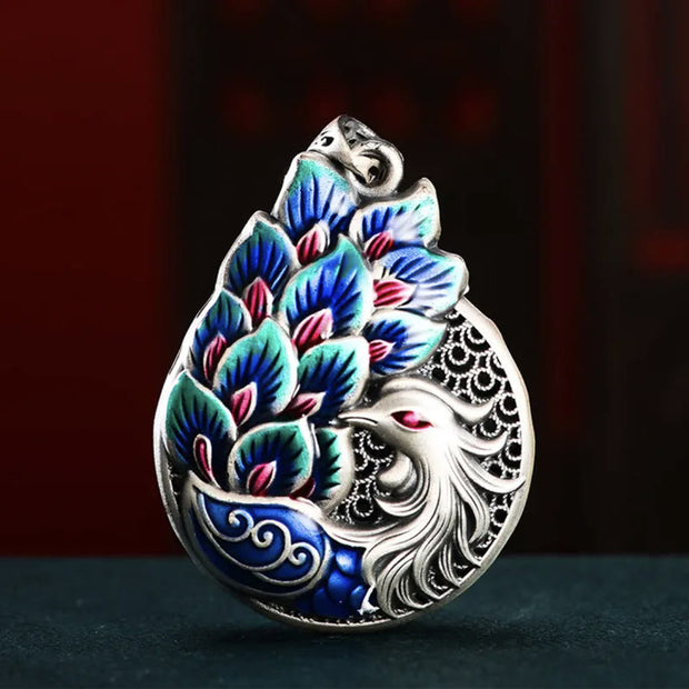 Buddha Stones Phoenix Luck Protection Necklace Pendant