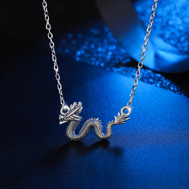 ❗❗❗A Flash Sale- Buddha Stones 925 Sterling Silver Year Of The Dragon Auspicious Dragon Protection Chain Necklace Pendant