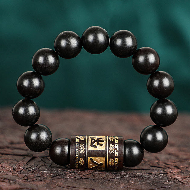 Buddha Stones Lightning Strike Wood Om Mani Padme Hum Protection Brace ...