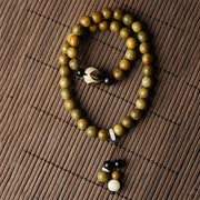 Buddha Stones Green Sandalwood Bodhi Seed Lotus Soothing Double Wrap Bracelet Bracelet BS 9
