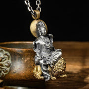 Buddha Stones Avalokitesvara Lion Copper Success Necklace Pendant Necklaces & Pendants BS 2