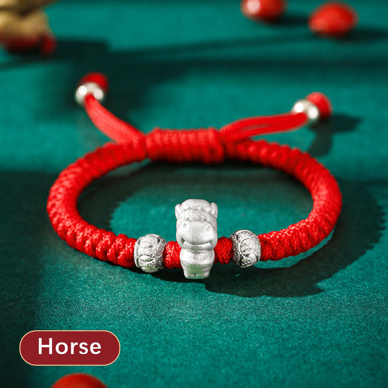 Buddha Stones 999 Sterling Silver Chinese Zodiac Red Rope