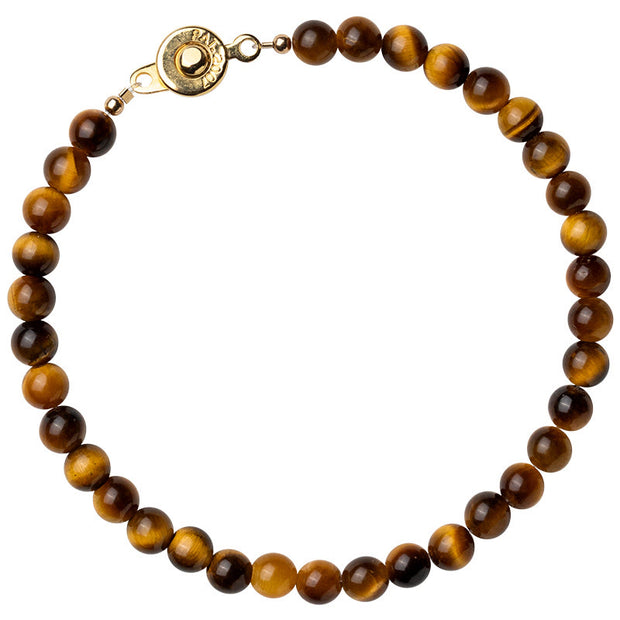 Buddha Stones 14K Gold Plated Natural Tiger Eye Stone Courage Protection Bracelet Bracelet BS 11