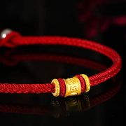 Buddha Stones Tibet 999 Gold Om Mani Padme Hum Engraved Protection Lucky Bead Bracelet Bracelet BS 5