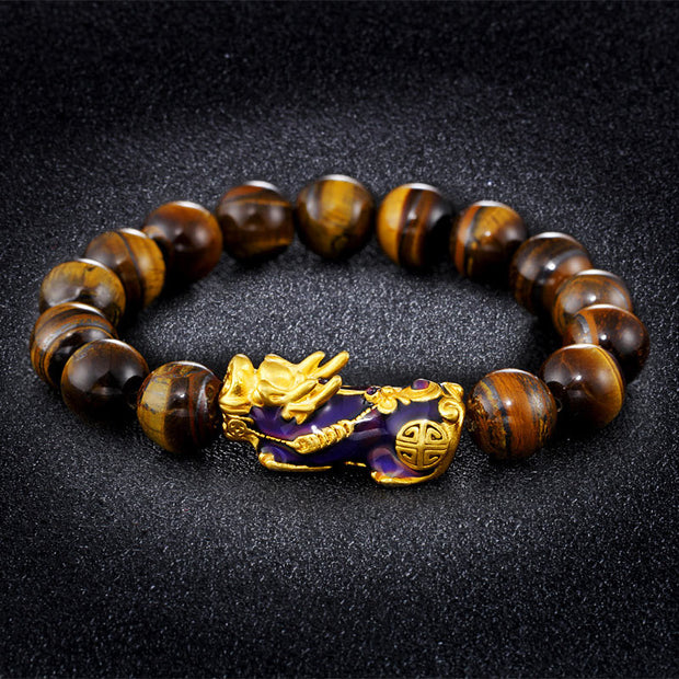 Buddha Stones  Tibetan Handcrafted Tiger Eye Feng Shui Bracelet Bracelet BS 1