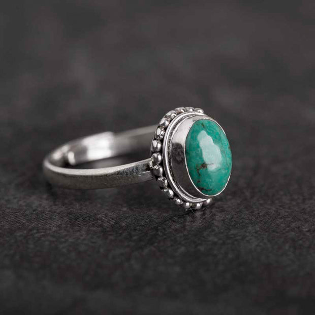Buddha Stones 925 Sterling Silver Turquoise Wisdom Love Ring Ring BS 11
