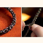 Buddha Stones 990 Sterling Silver Tibetan Handmade Amber Steelyard Weight Wish Protection Bracelet