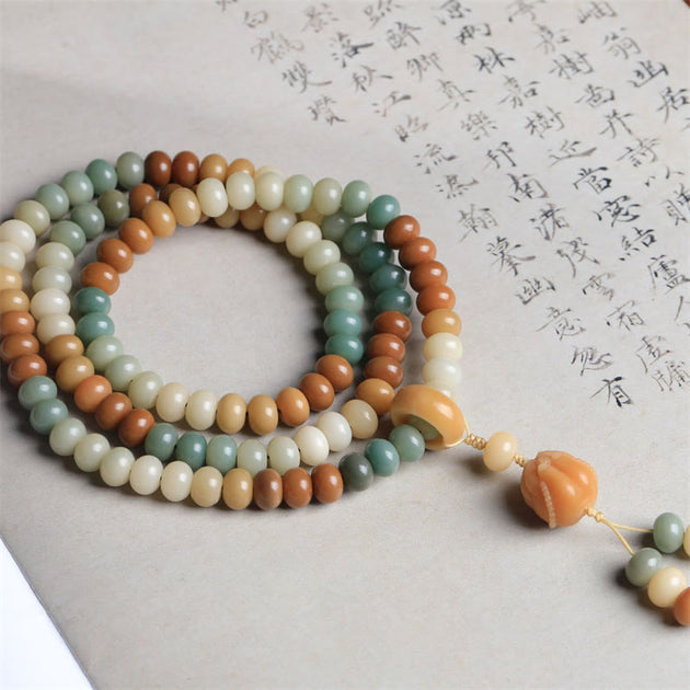 Buddha Stones 108 Mala Beads Gradient Bodhi Seed Buddha Hand Engraved ...