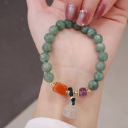 Buddha Stones Cyan Jade Lotus Pumpkin Wish Peace Buckle Amethyst Crystal Healing Bracelet Bracelet BS Lotus