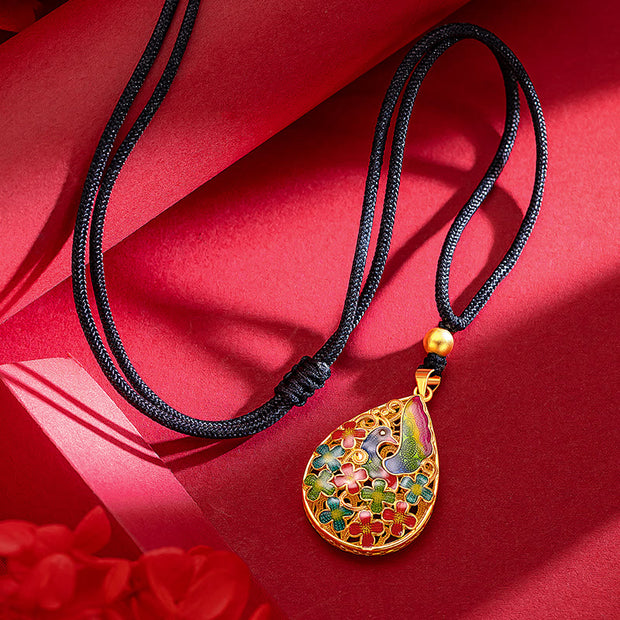 Buddha Stones Colorful Phoenix Flower Luck Strength Necklace Pendant Necklaces & Pendants BS Phoenix(Luck♥Strength)