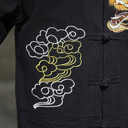 Buddha Stones Dragon Auspicious Cloud Embroidery Clothing Chinese Tang Suit Jacket Men Clothing