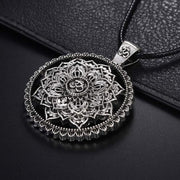 Six True Words Wisdom Mandala Flower Pattern String Necklace Necklaces & Pendants BS 3