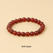 Buddha Stones Natural Stone Quartz Healing Beads Bracelet Bracelet BS 8mm Red Agate