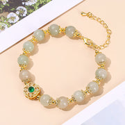 Buddha Stones Natural Jade Prosperity Bead Chain Bracelet Bracelet BS 2