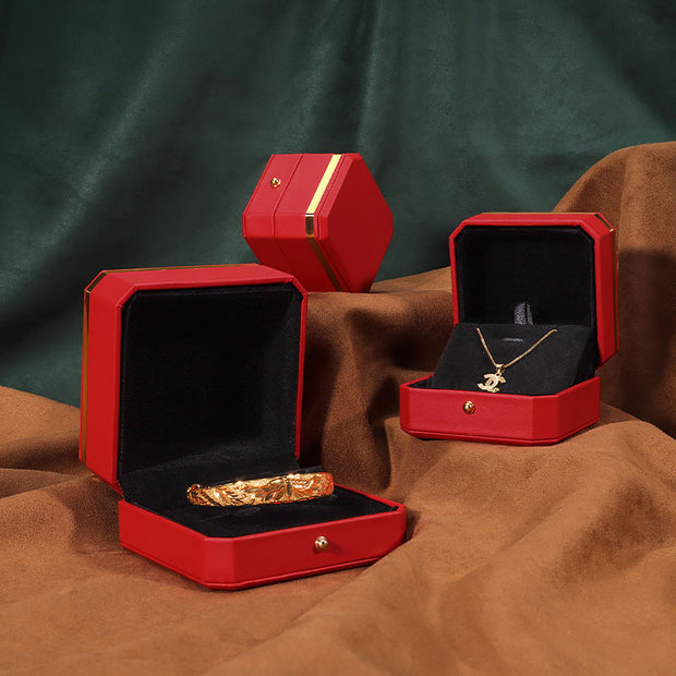 Buddha Stones Jewelry Storage Box PU Leather Gift Box