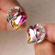 Natural Various Gemstone Birthstone Crystal Love Stud Earrings Earrings BS 11