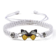 Buddha Stones Butterfly Freedom Love String Charm Bracelet Bracelet BS White-Yellow Butterfly