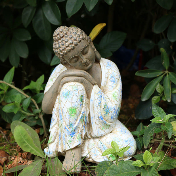 Buddha Stones Meditating Zen Buddha Serenity Resin Statue Figurine Home Decoration Decorations BS 15