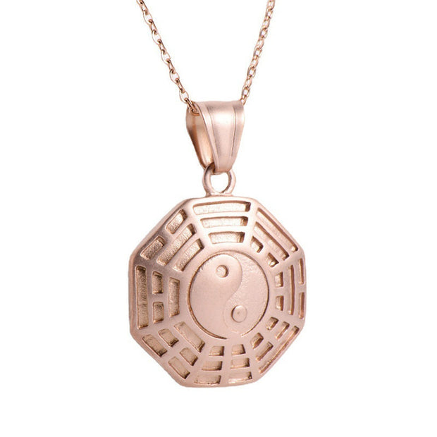 Buddha Stones Bagua Yin Yang Titanium Steel Balance Necklace Chain Pendant Necklaces & Pendants BS 13