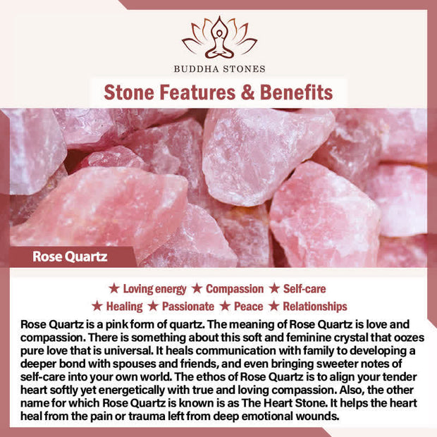Buddha Stones Natural Stone Quartz Healing Beads Bracelet Bracelet BS 4