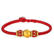 Buddha Stones Tibetan 999 Gold Om Mani Padme Hum Engraved Lucky Bead Couple Bracelet