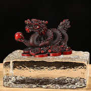 Buddha Stones Feng Shui Dragon Copper Coin Wealth Success Luck Decoration Decorations BS Dark Red 11cm*6cm*7cm