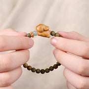 Buddha Stones Year of the Rabbit Sandalwood Small Leaf Red Sandalwood Soothing Peace Bracelet Bracelet BS 9