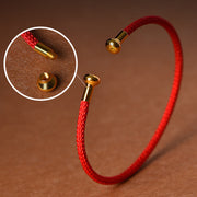 Buddhastoneshop Simple Design Handmade Luck Braid String Cuff Bracelet