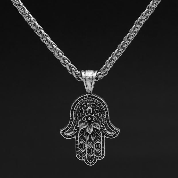 Buddha Stones Hamsa Symbol Luck Protection Necklace Pendant Necklaces & Pendants BS 1