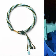 Reincarnation Knot Luck String Protection Braid Bracelet Bracelet BS Green (Wrist Circumference 14-20cm)