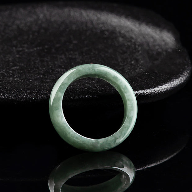 Buddha Stones Natural Jade Abundance Healing Ring Ring BS 4
