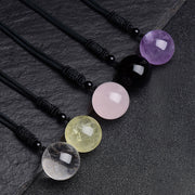 Buddha Stones Various Crystal Ball Amethyst Citrine Pink Crystal White Crystal Healing Necklace Pendant Necklaces & Pendants BS main