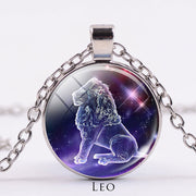 12 Constellations of the Zodiac Moon Starry Sky Protection Blessing Necklace Pendant Necklaces & Pendants BS Silver Leo