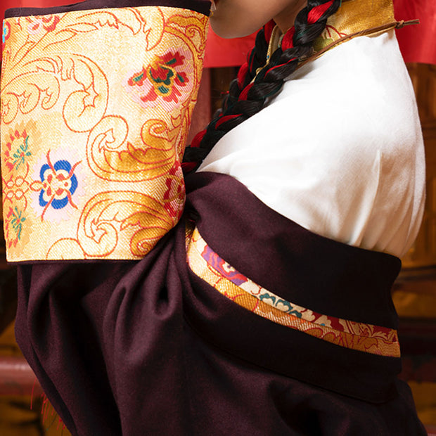 Buddha Stones Tibetan Shirt Robe Clothing Lhasa Long Dress Women Clothing