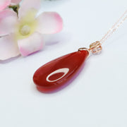 Buddha Stones 925 Sterling Silver Waterdrop Red Agate Confidence Necklace Pendant Necklaces & Pendants BS 8