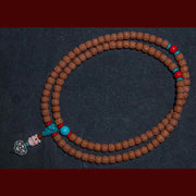 Buddha Stones Tibet 108 Mala Beads Rudraksha Bodhi Seed Chinese Zodiac Natal Buddha Wealth Charm Bracelet Mala Bracelet BS 9