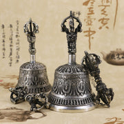 Buddha Stones Tibetan Meditation Bell and Vajra Dorje Copper Decoration Set Buddhist Supplies BS 16