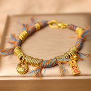 Buddha Stones Handmade Tibetan Lucky Fortune Multicolored Rope Braid Bracelet
