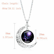 Size of Buddhastoneshop 12 Constellations of the Zodiac Moon Protection Necklace Chain Pendant
