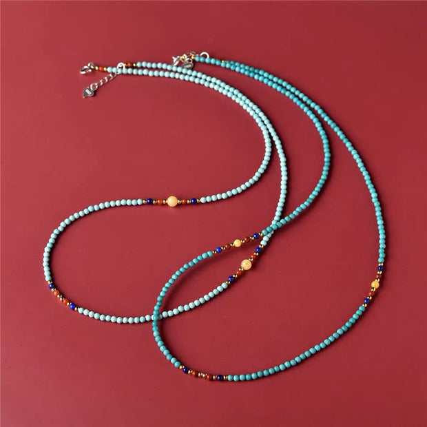 Buddha Stones Turquoise Amber Red Agate Protection Bracelet Necklace Pendant Bracelet Necklaces & Pendants BS 15