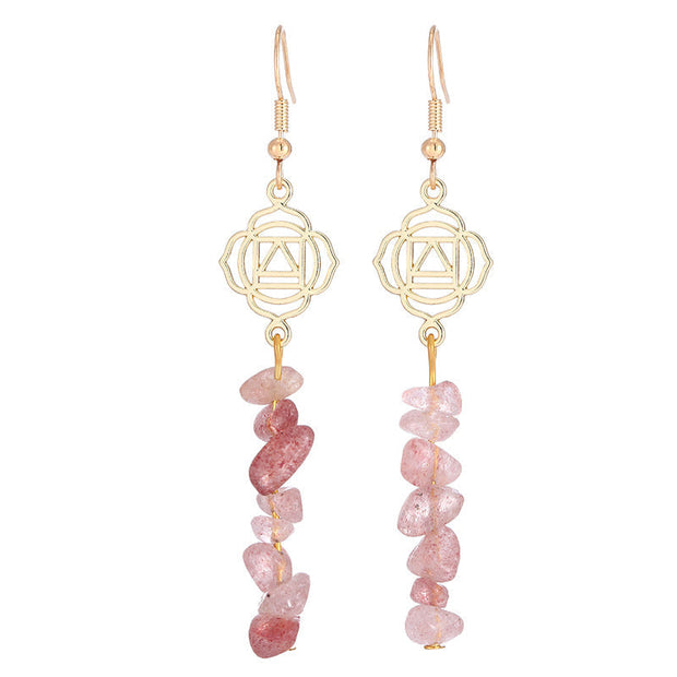 Healing Crystals Zen Cairn Confidence Earrings (Extra 30% Off | USE CODE: FS30) Earrings BS Strawberry Quartz