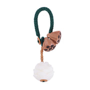 Buddha Stones Lotus Natural White Bodhi Seed Peach Wood Luck Keychain Decoration Decoration BS 4