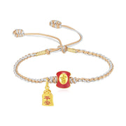 Buddha Stones 925 Sterling Silver Handmade Auspicious Chinese Character Blessing Braided String Bracelet