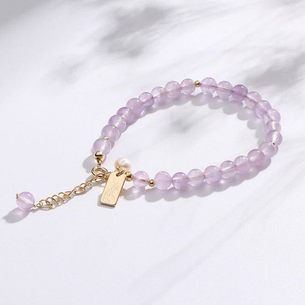 Buddha Stones Natural Amethyst Crystal Relieves Stress Bracelet