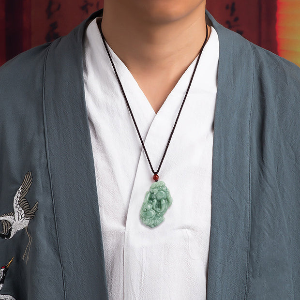 Buddha Stones Jade PiXiu Wealth Luck String Necklace Pendant Necklaces & Pendants BS 2